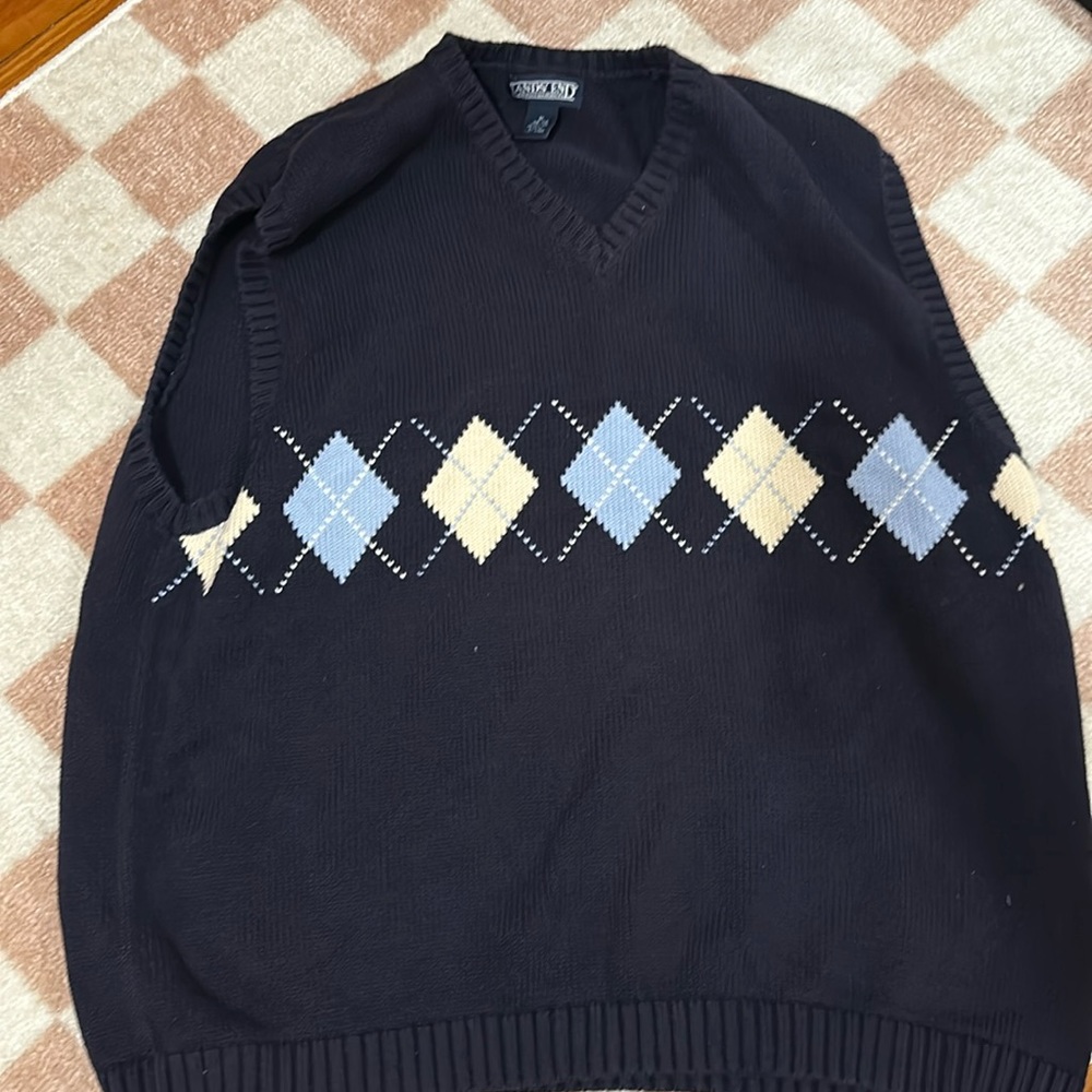 Golf style vest navy blue
